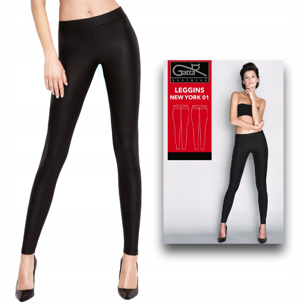 

Gatta New York 01 czarne legginsy eco skóra r L