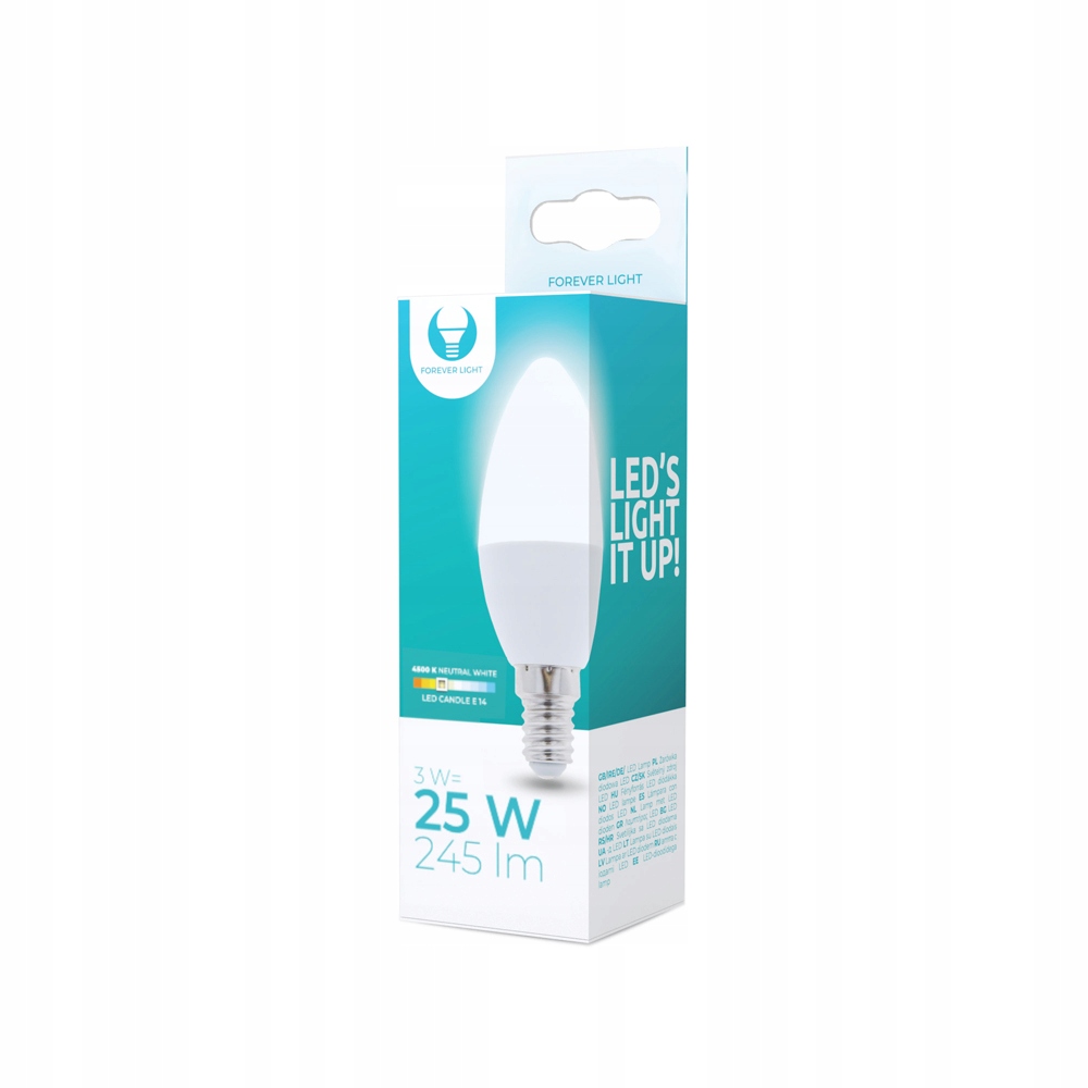 

Żarówka Led E14 3W C37 240lm Neutralna świeczka