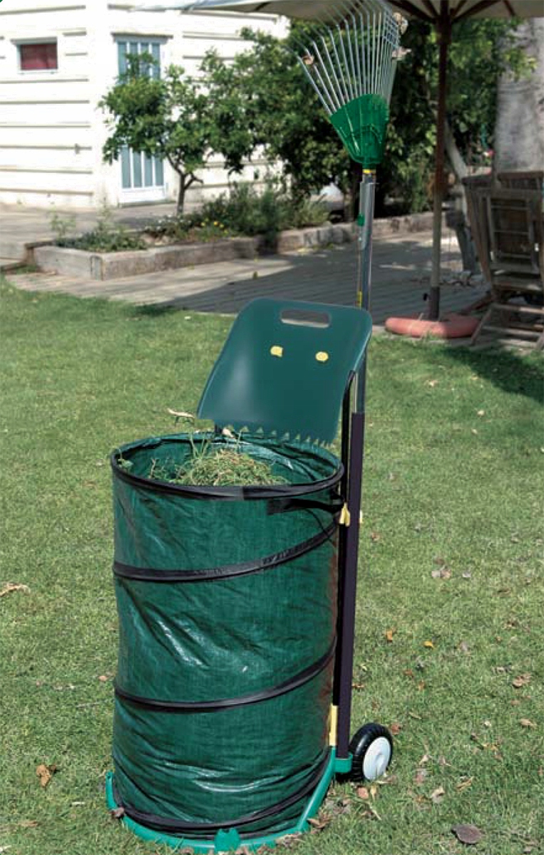 KOSZ OGRODOWY NA KOŁACH SKŁADANY NA LIŚCIE 150L Stan opakowania oryginalne