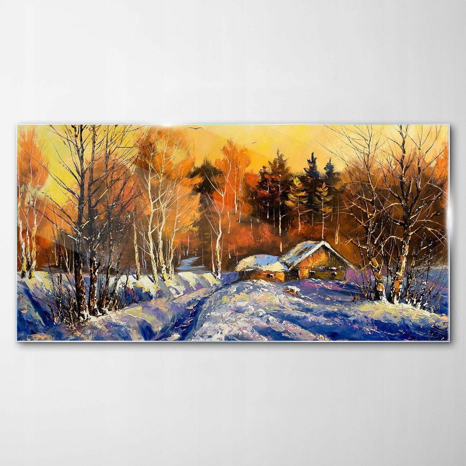 Obraz na skle Dekor Krajina Zima Dedina 140x70
