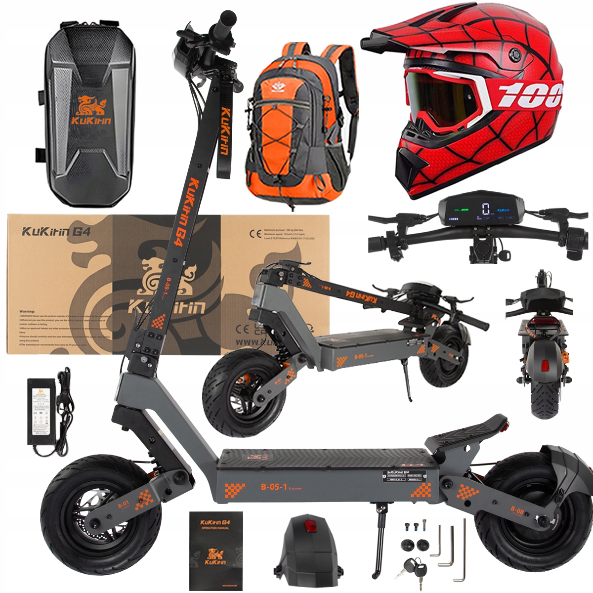 KuKirin G4 Skládací elektrická vozidla 2000W 70KM/H 60V 20Ah 75km +Dárek