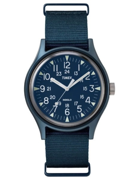 Pánské Hodinky Timex TW2R37300 Modré Křemenné Box Na Den Chlapců