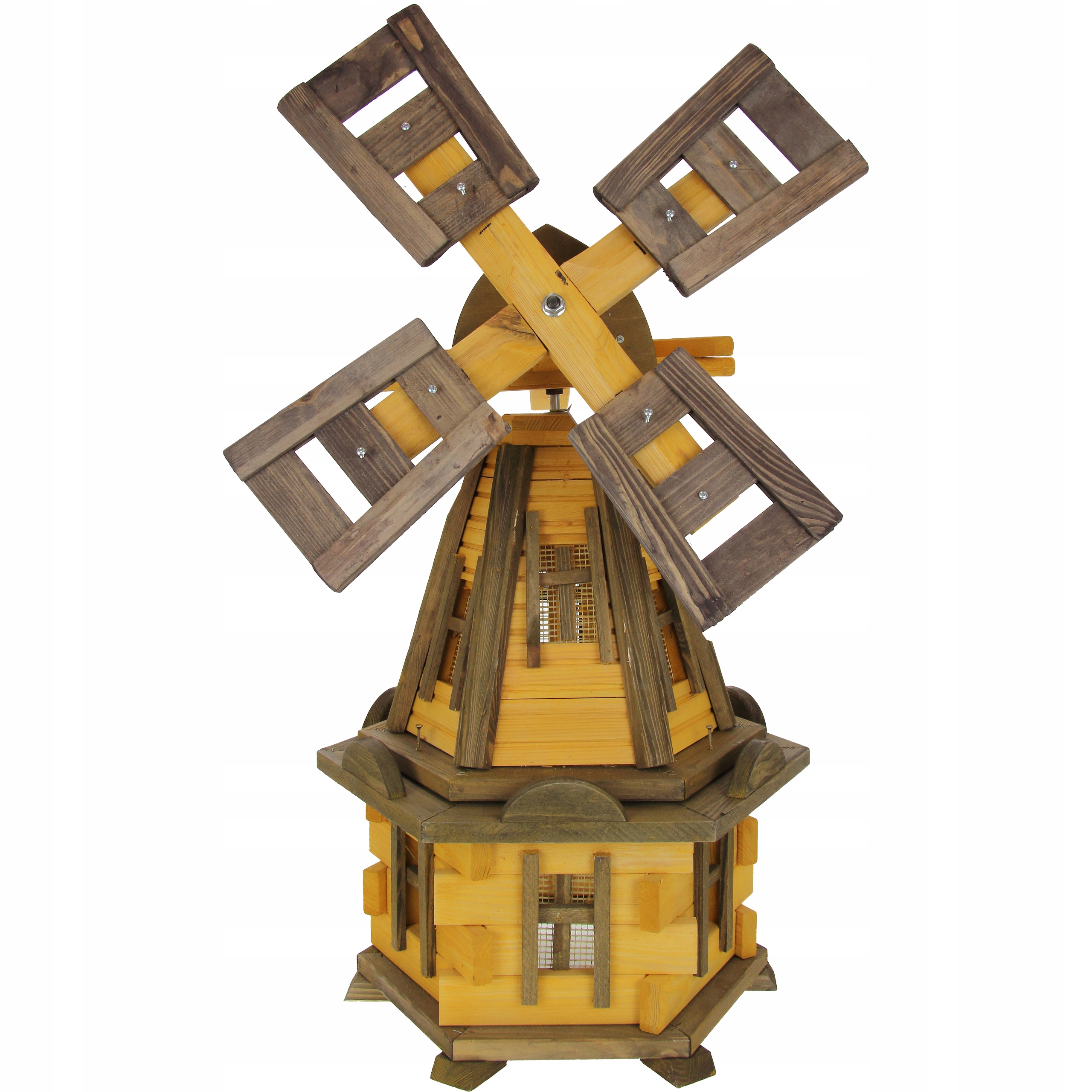 Dřevěný zahradní větrný mlýn 85 cm pinia palisandr
