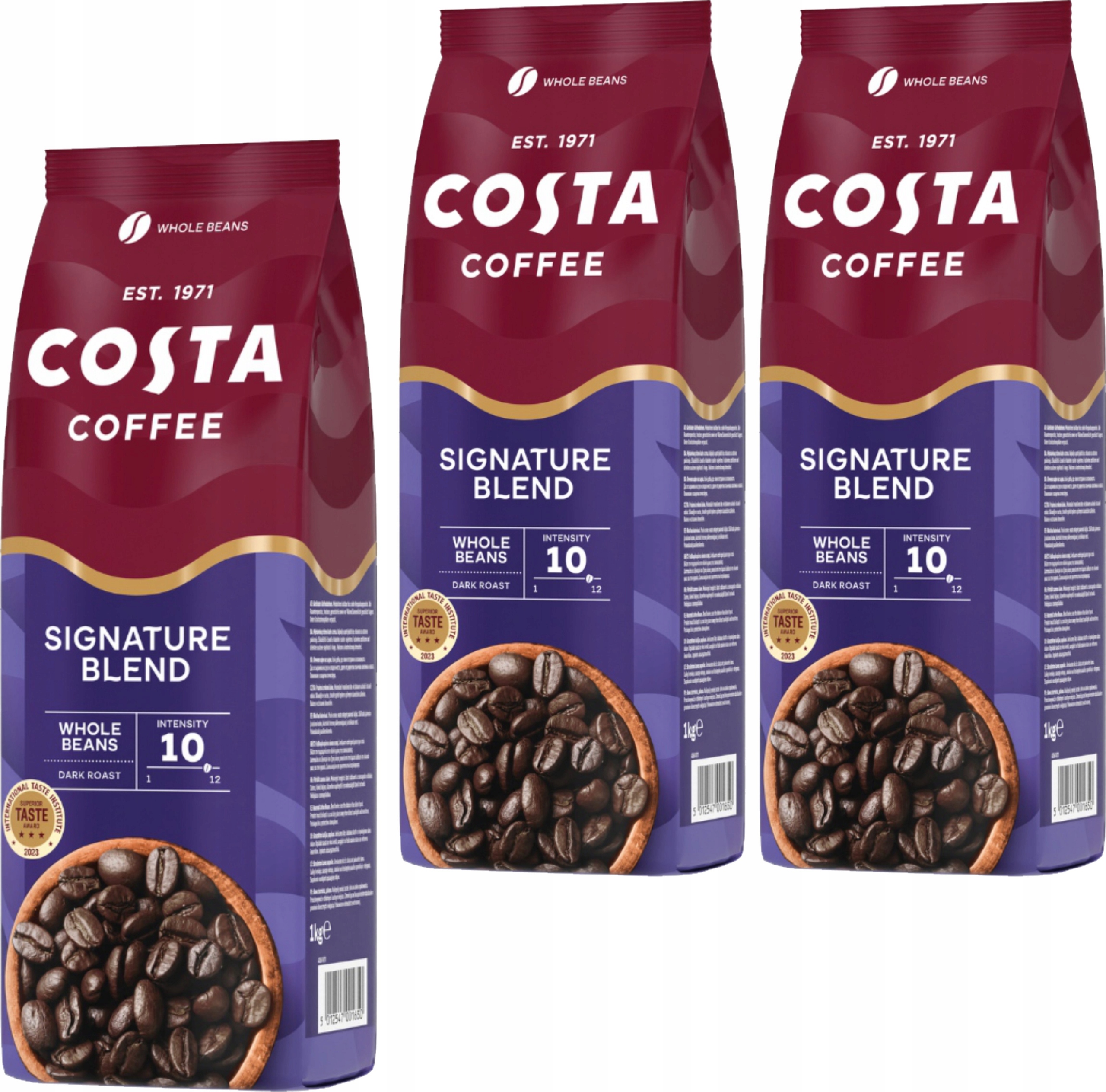 Levně Káva zrnková Costa Signature Blend Dark 3 x 500 g