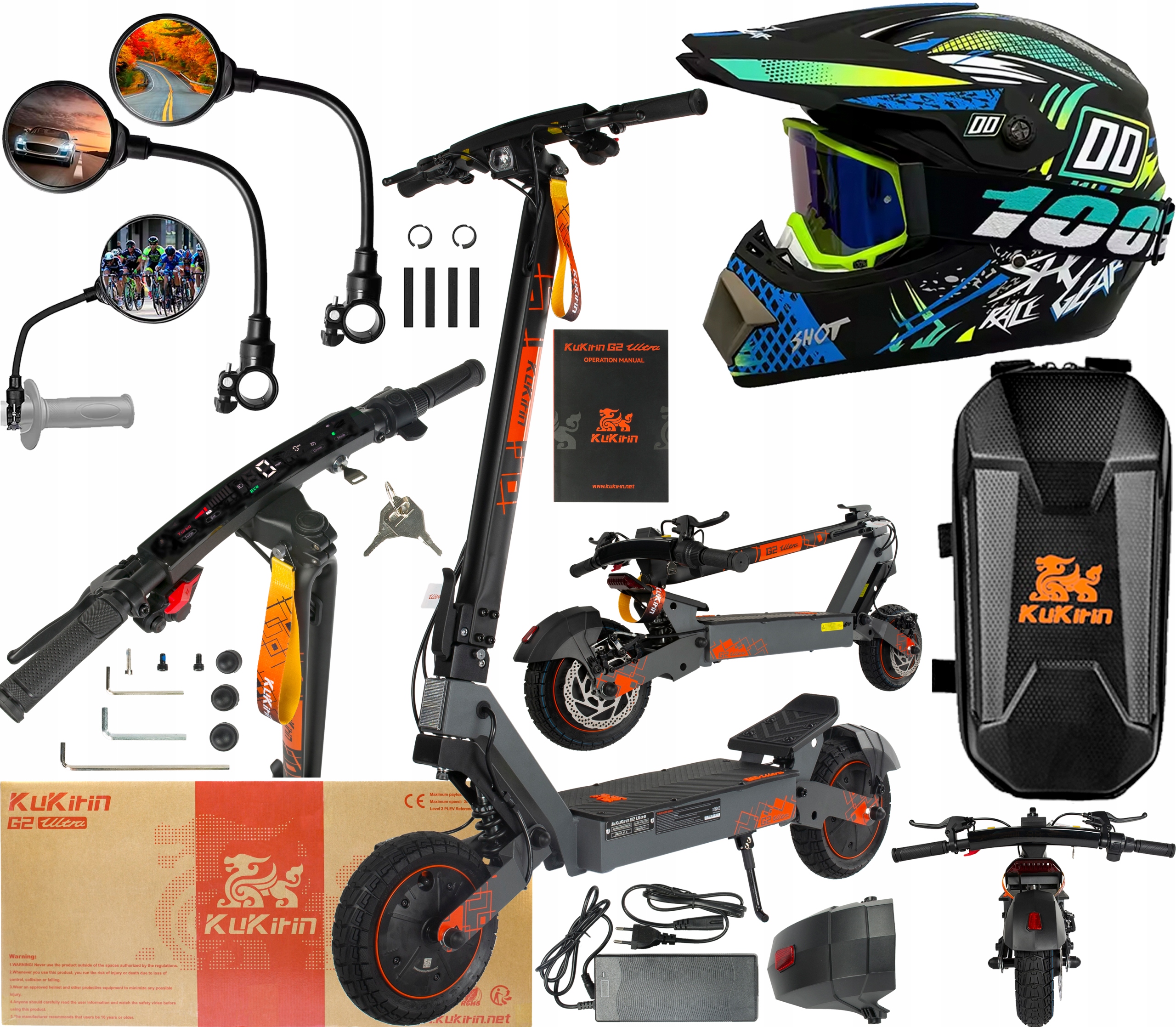 KuKirin G2 Ultra Elektrická vozidla 1600W 48V 18Ah 50km/h 55KM +Dárek