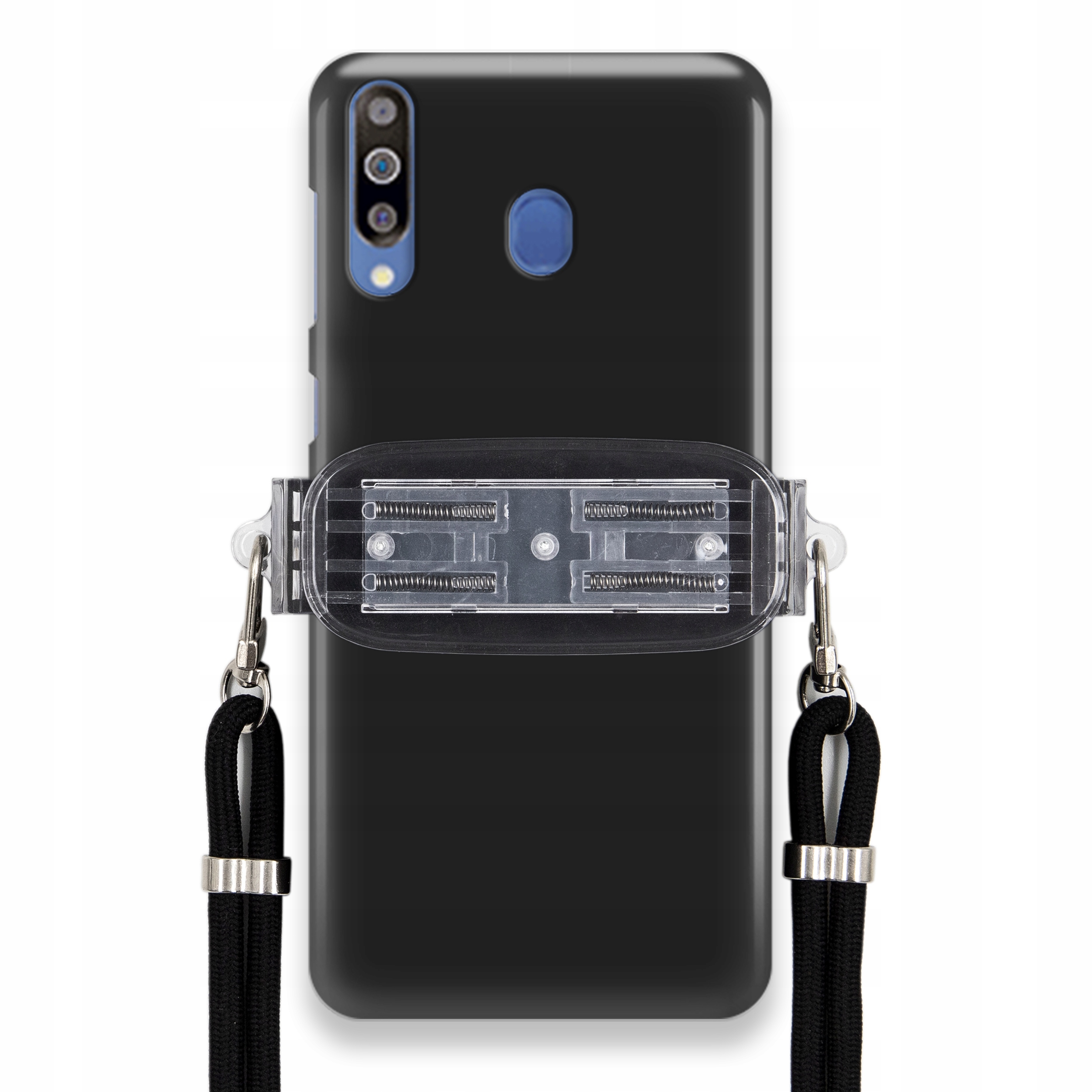 Pouzdro Pro Samsung M30 Smooth Case Ochranný Univerzální Držák Černá Šňůrka