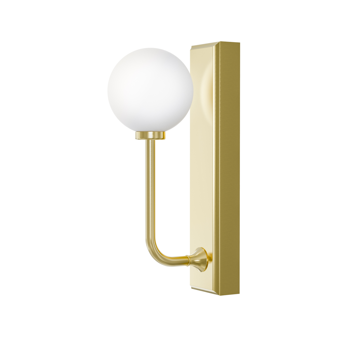 Vkusná nástěnná lampa Ero Parette Old Gold IP44 mléčná koule do koupelny