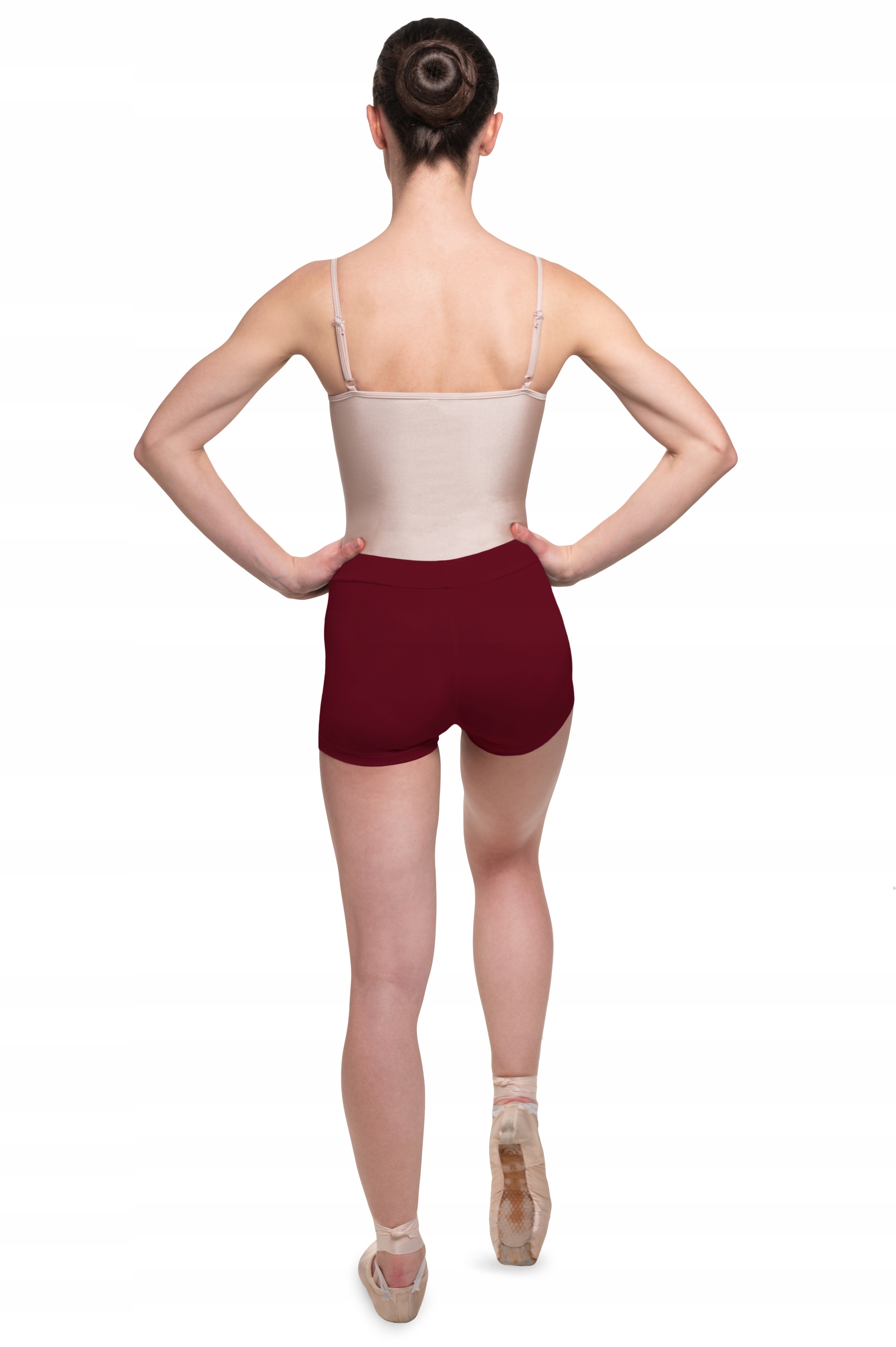 KRÓTKIE SPODENKI NA MODERN JAZZ TANIEC WSPÓŁCZESNY SZORTY BORDOWE S Rozmiar S