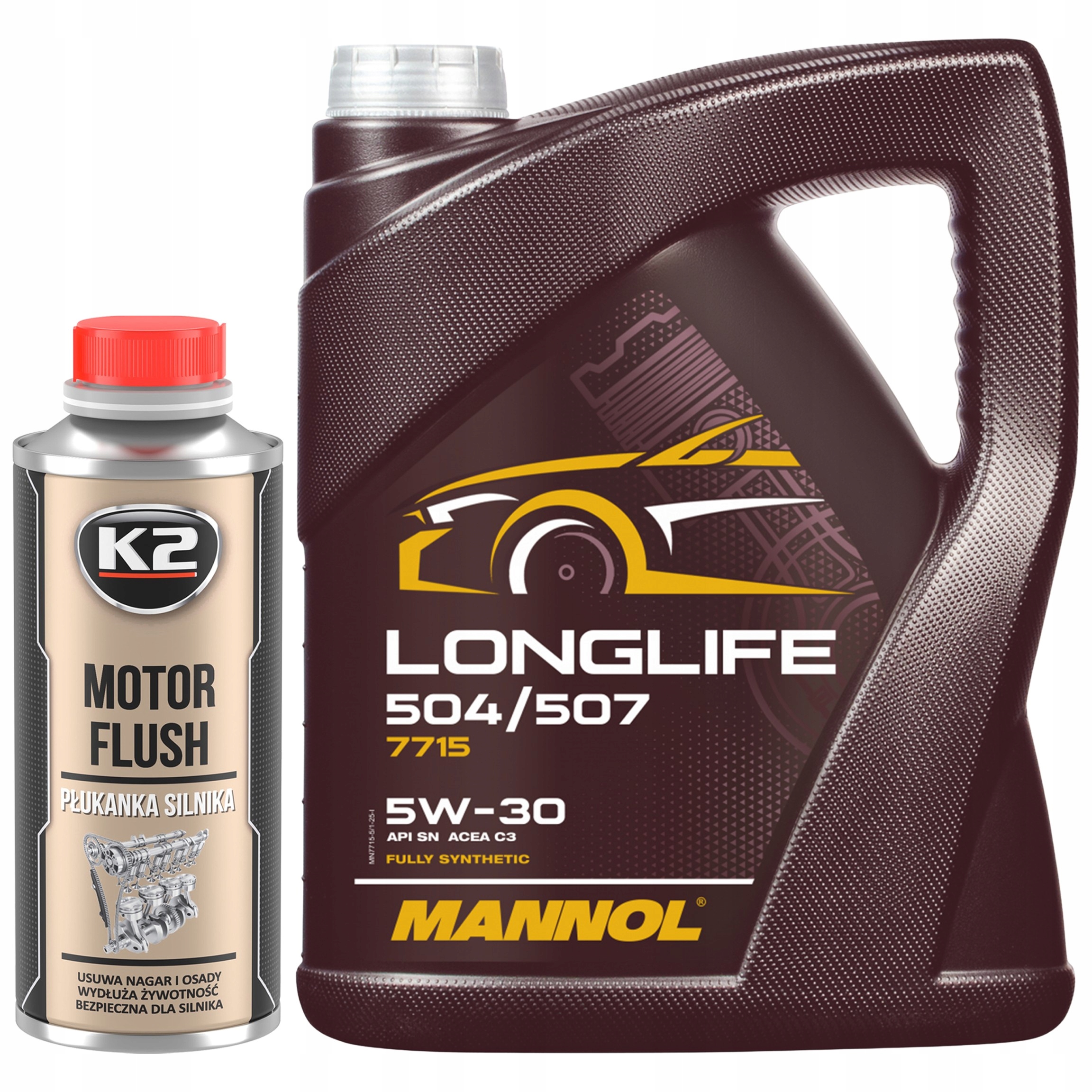 Olej Silnikowy 7715 Mannol Longlife Vw 5w30 5L Płukanka silnika K2 250ml