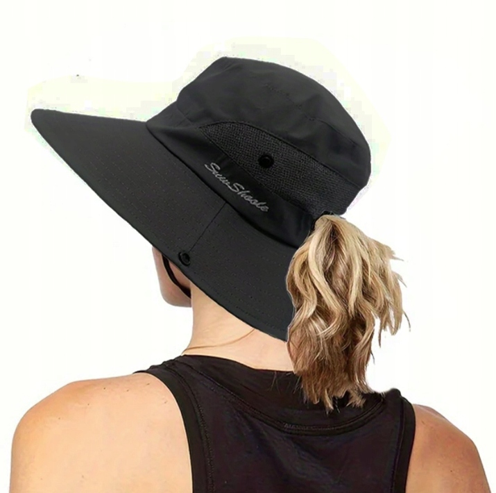 KAPELUSZ DAMSKI LETNI PRZECIWSŁONECZNY Z MIEJSCEM NA KUCYK KITKĘ CZAPKA Kod producenta KD1