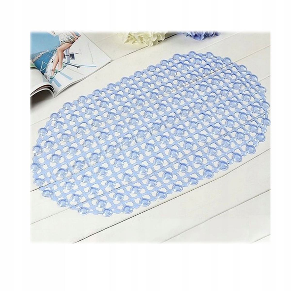 MATA ANTYPOŚLIZGOWA DO WANNY ŁAZIENKOWA PRYSZNIC NIEBIESKA Kolor odcienie zieleni