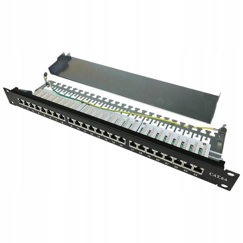Patchpanel 24xRJ45 Ftp ekranowany CAT6A 19" 1U