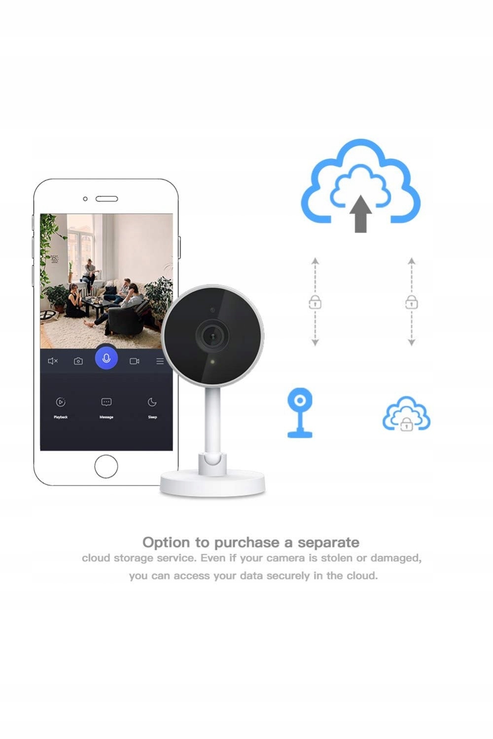 INTELIGENTNA KAMERA WIFI WEWNĘTRZNA HD-TVI WOOX R4071 2 Mpx ALEXA GOOGLE Rozdzielczość 2 Mpx