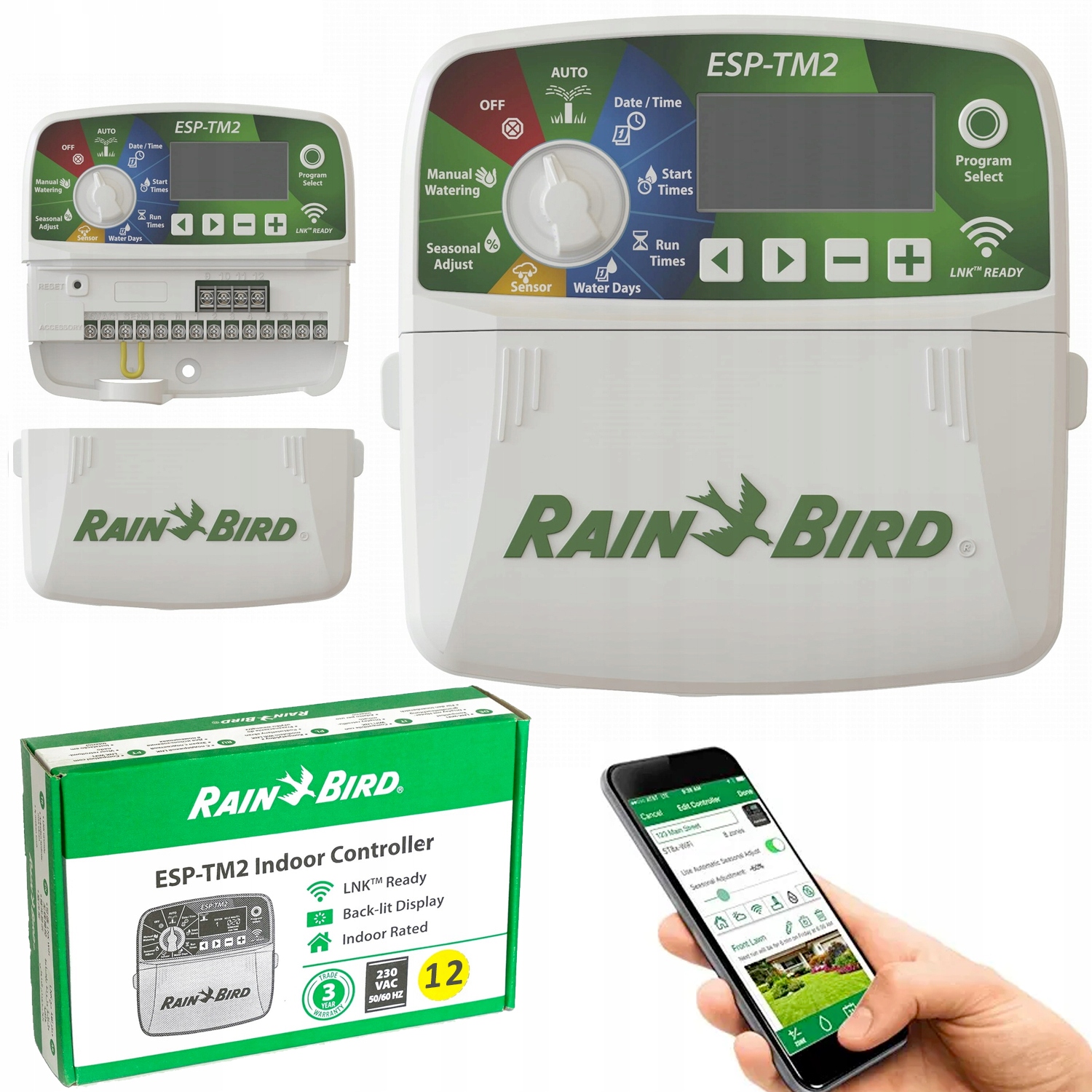Vnútorný Ovládač Zavlažovania Rain Bird Wifi Esp TM2 12 Sekcií Vo Vnútri
