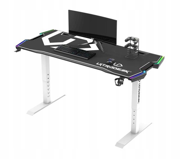 Biurko gamingowe Ultradesk FORCE 1/2 166cm Regulacja wysokości Czarne Stan opakowania oryginalne