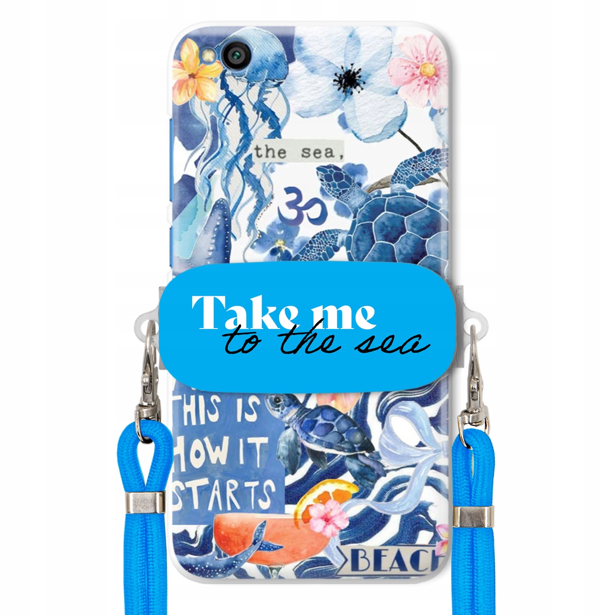 Puzdro pre Xiaomi Redmi Go Premium Vodítko Modrá Držiak Take Me To The Sea
