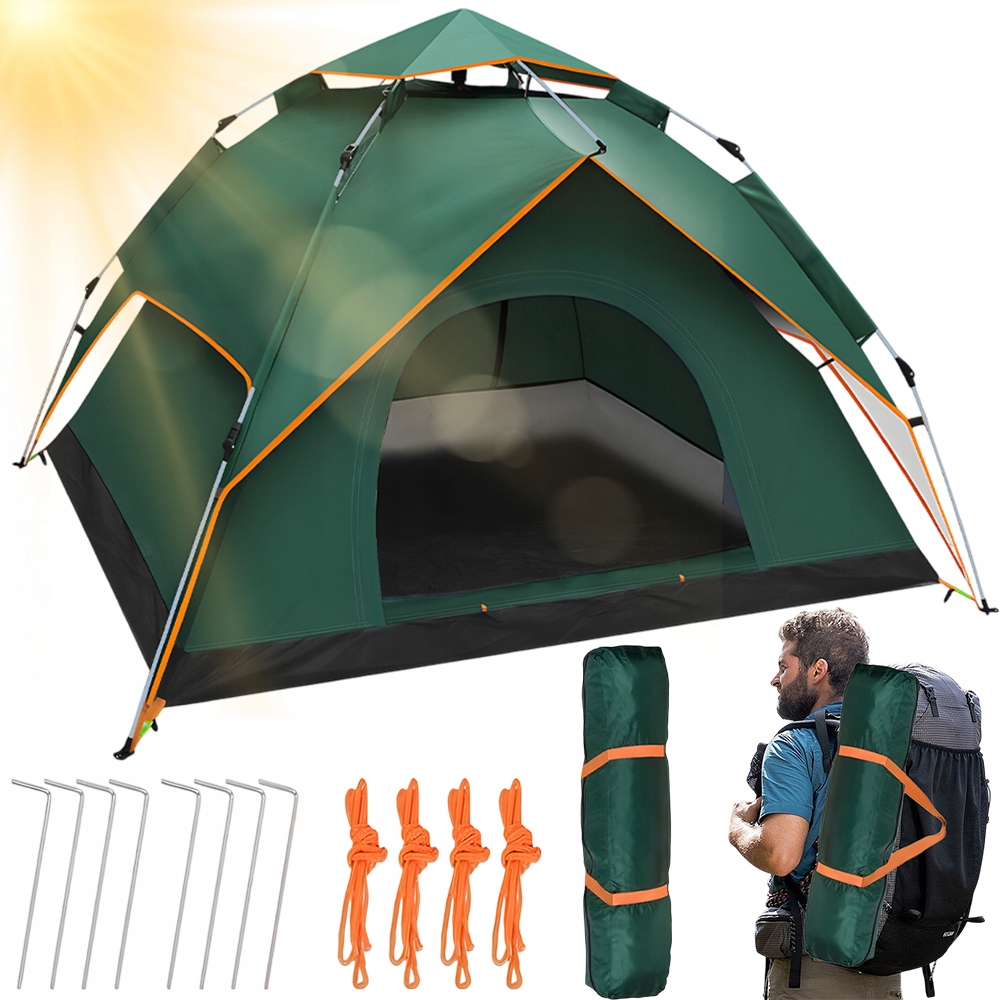 Festivalové Kempingové Stany S Moskytiérou, Voděodolné, Zelené
