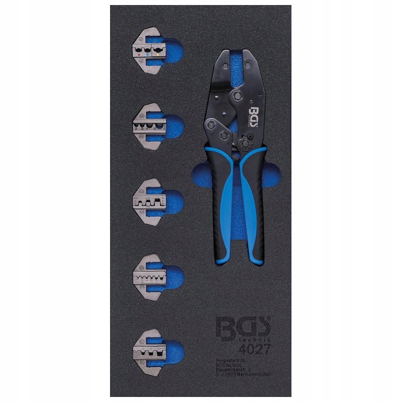 Vložka do zásuvky 1/3, sada krimpovacích kleští s 5 páry čelistí