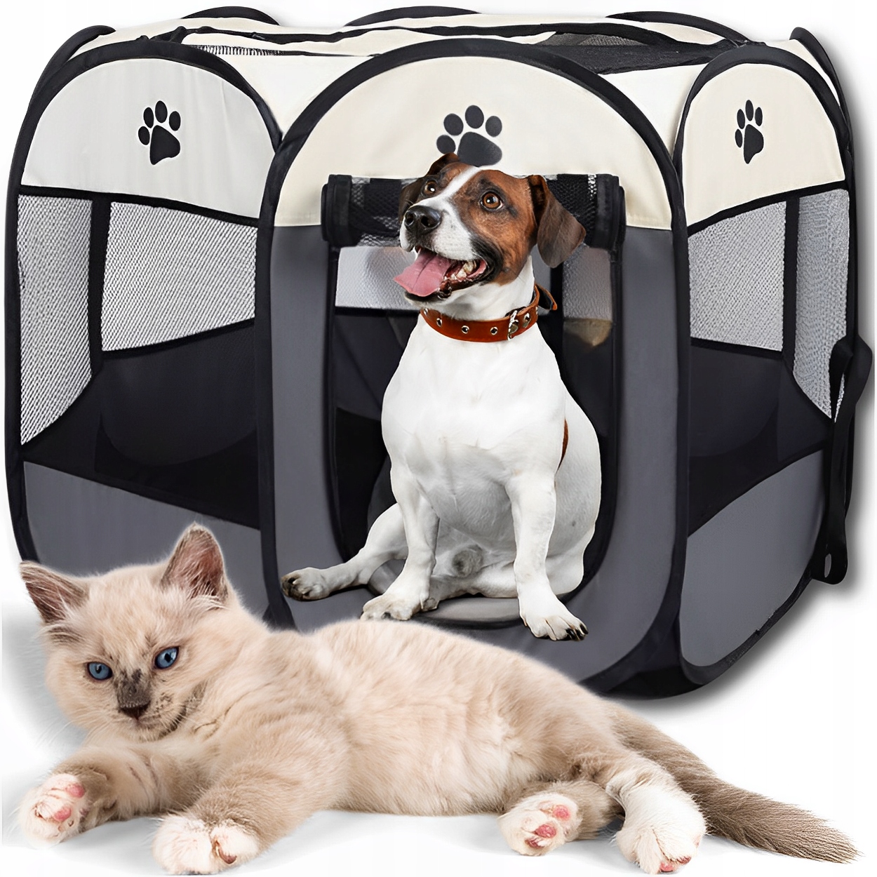 Levně Skládací Kotec Ohrádka Pro Psa Kočku Králíka Štěňat Pelíšek Do Domácnosti XL