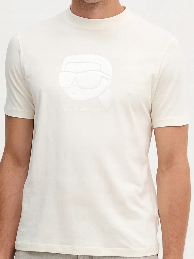 Pánské tričko Karl Lagerfeld Logo Ecru vel. XL