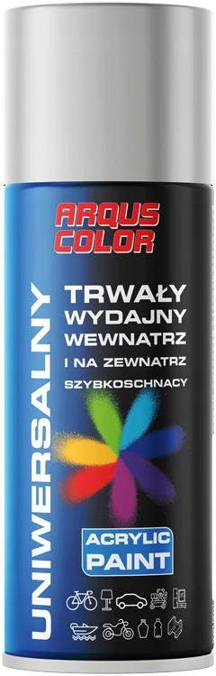 Farba w sprayu jasny szary połysk akryl uniwersalna 400ml RAL 7035 Arqus