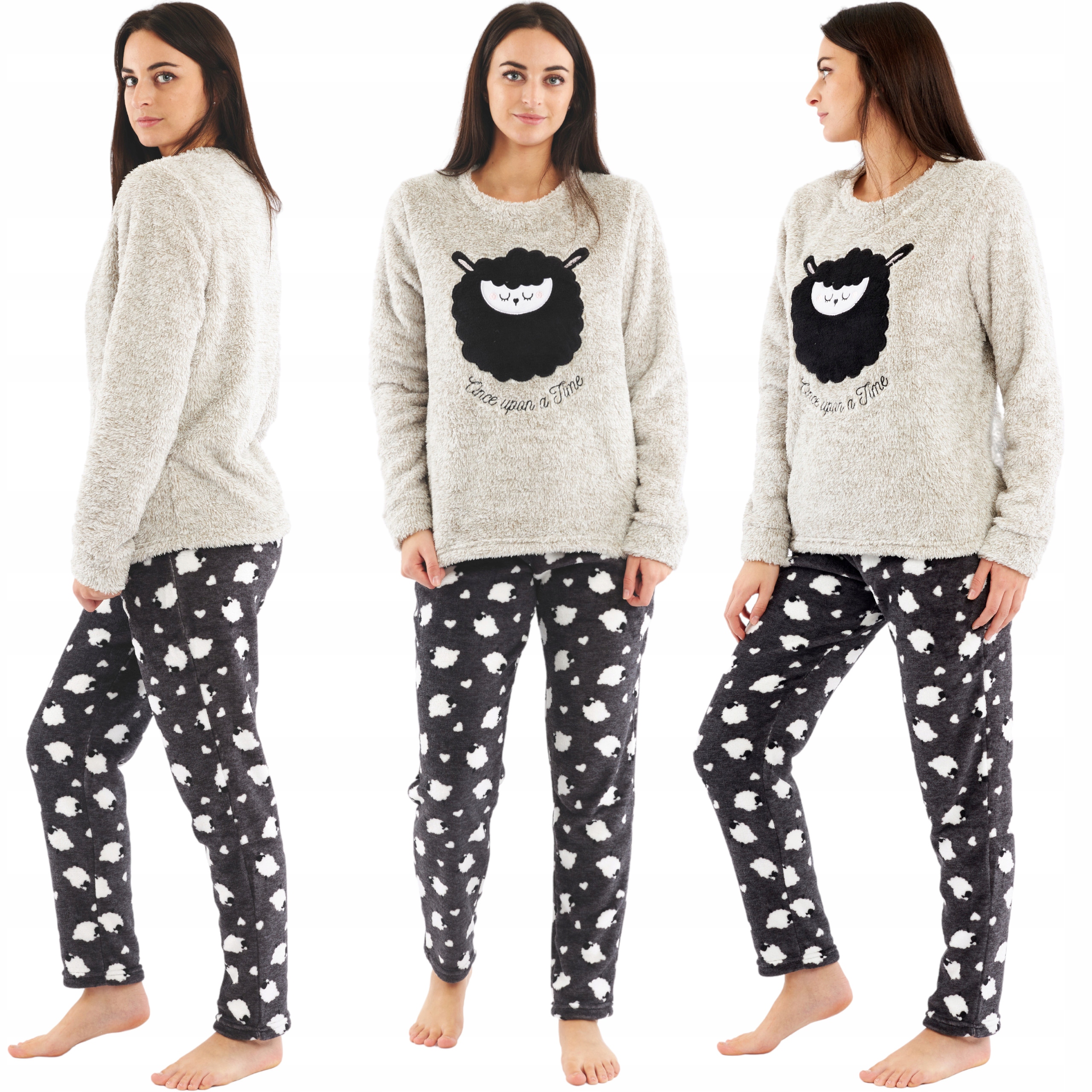 Dámské pyžamo Dvoudílné Teplé Tlusté Zimní Komplet Měkké Pohodlné S