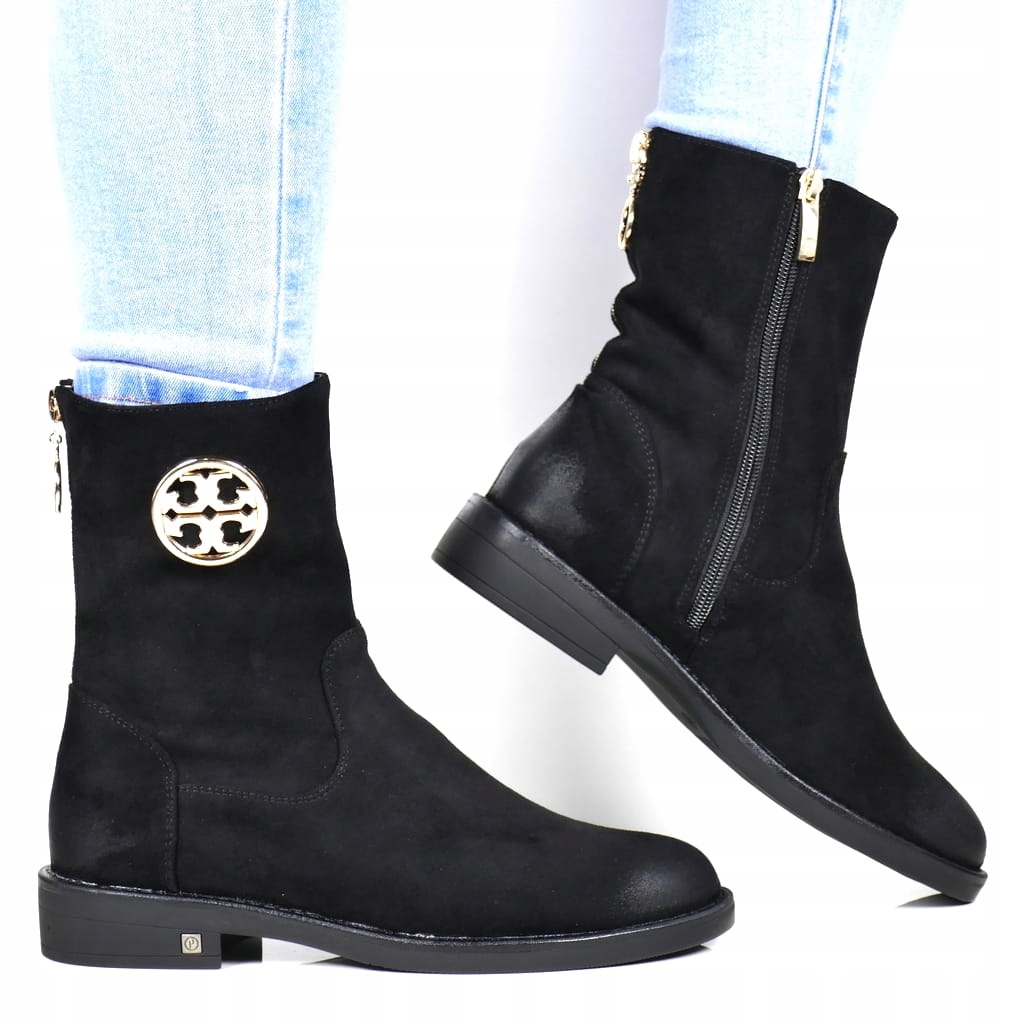 iButy Kotníkové Boty Boty Se Zipem, Zateplené, Černé