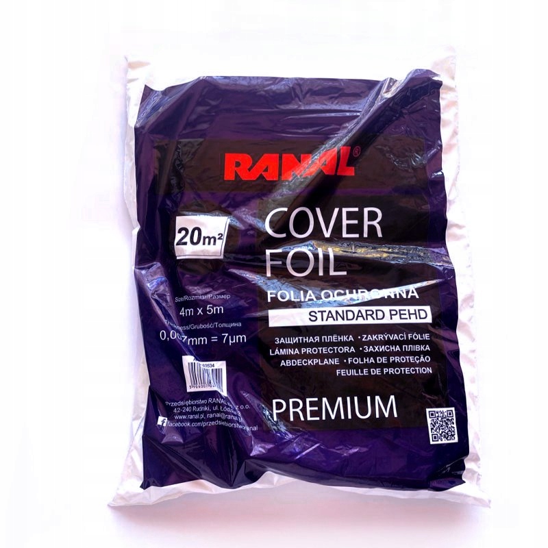 Ranal Folia maskująca lakiernicza Premium 4x5m 20 m2 7mikron