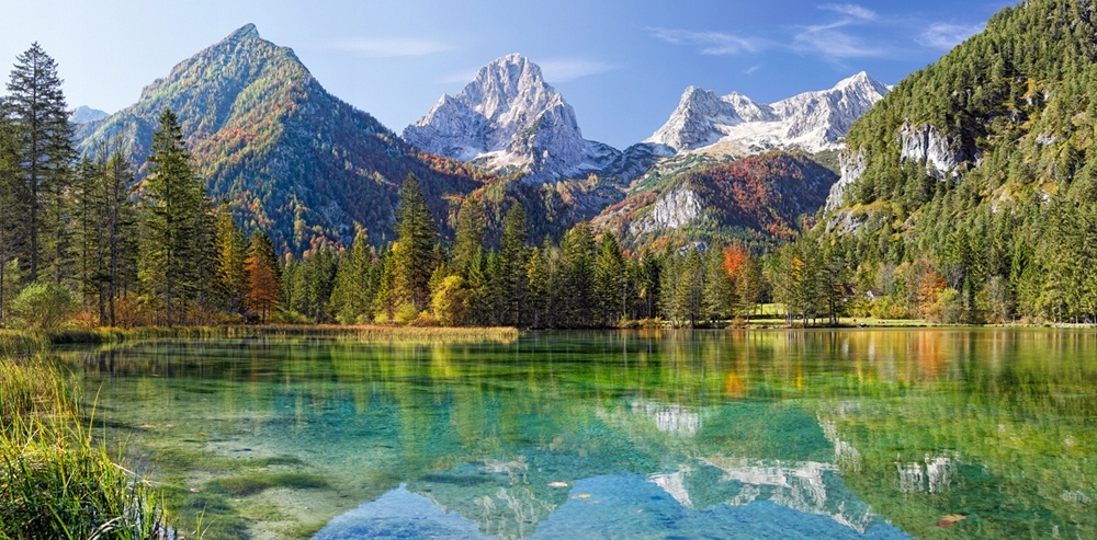 

Puzzle Układanka Góry Jezioro Las 4000 Castor