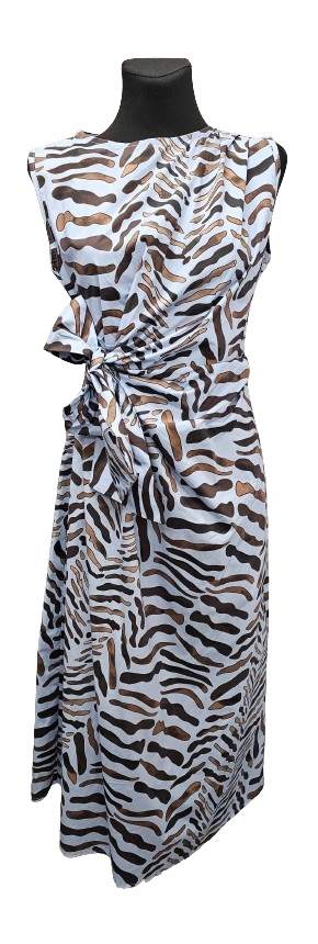 Bavlněné Šaty – Módní Zebra – Zavazování V Pase – Elegantní S Thodami Italia