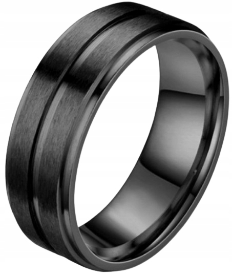 Czarny Pierścień Sygnet Prosty, PUNK STAL ROZ: #9