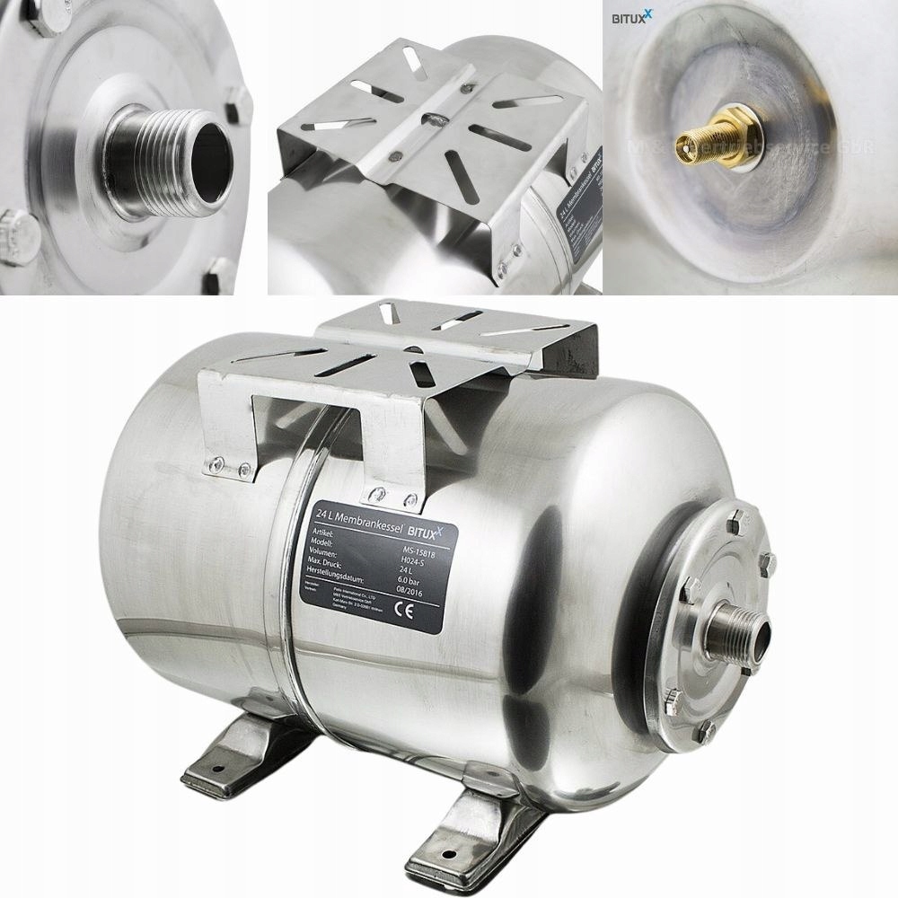 Hydrofor s membránou 24 l, robustný membránový zásobník na vodu