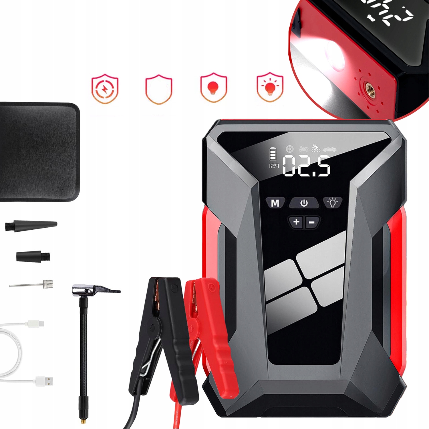 Jump Starter 10000MAH Booster Startér Do Auta Power Bank 12V 600A