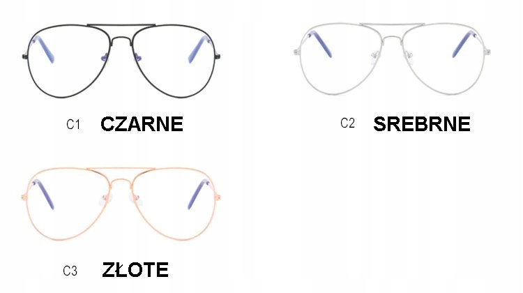 OKULARY KOREKCYJNE MINUSY PILOTKI SREBRNE -2.5 Rodzaj unisex