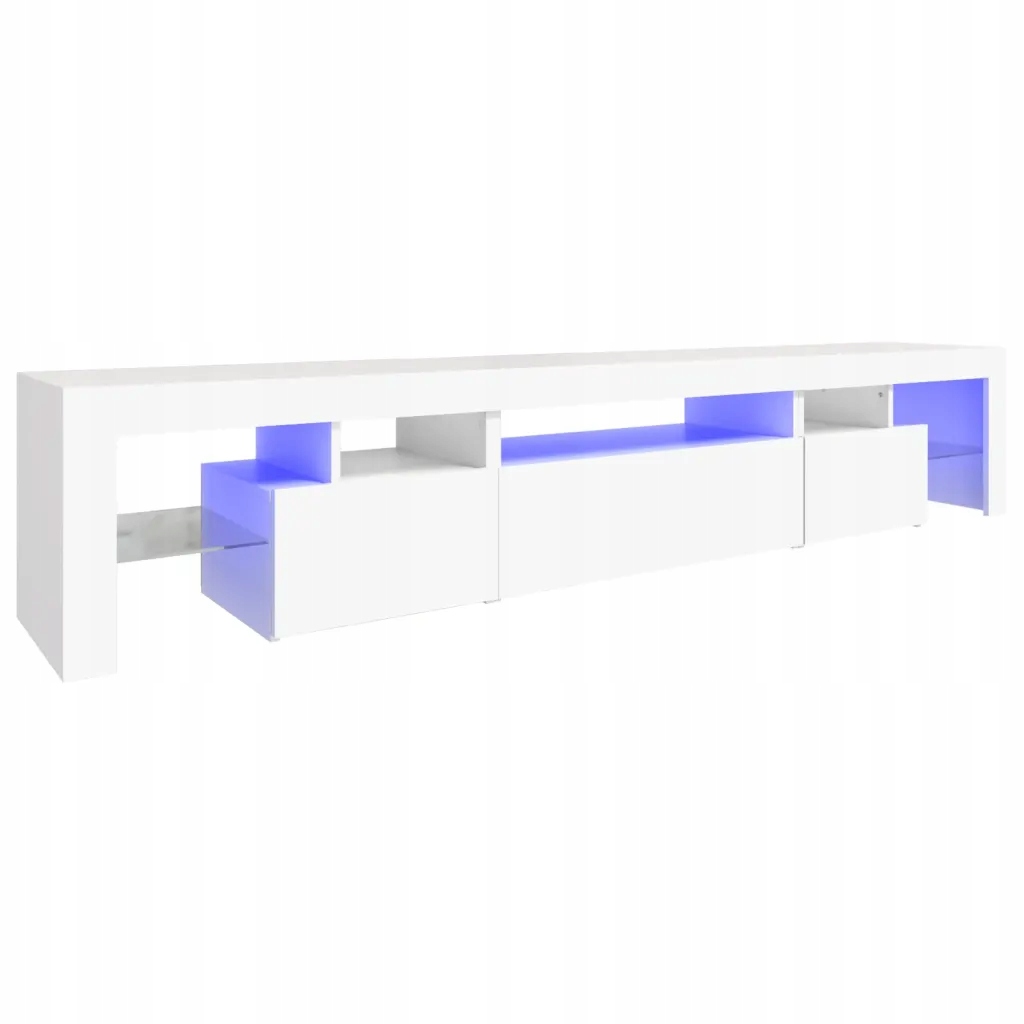 Led Rgb televizní skříňka, bílá, 215 x 36,5 x 40 cm, materiál na bázi dřeva