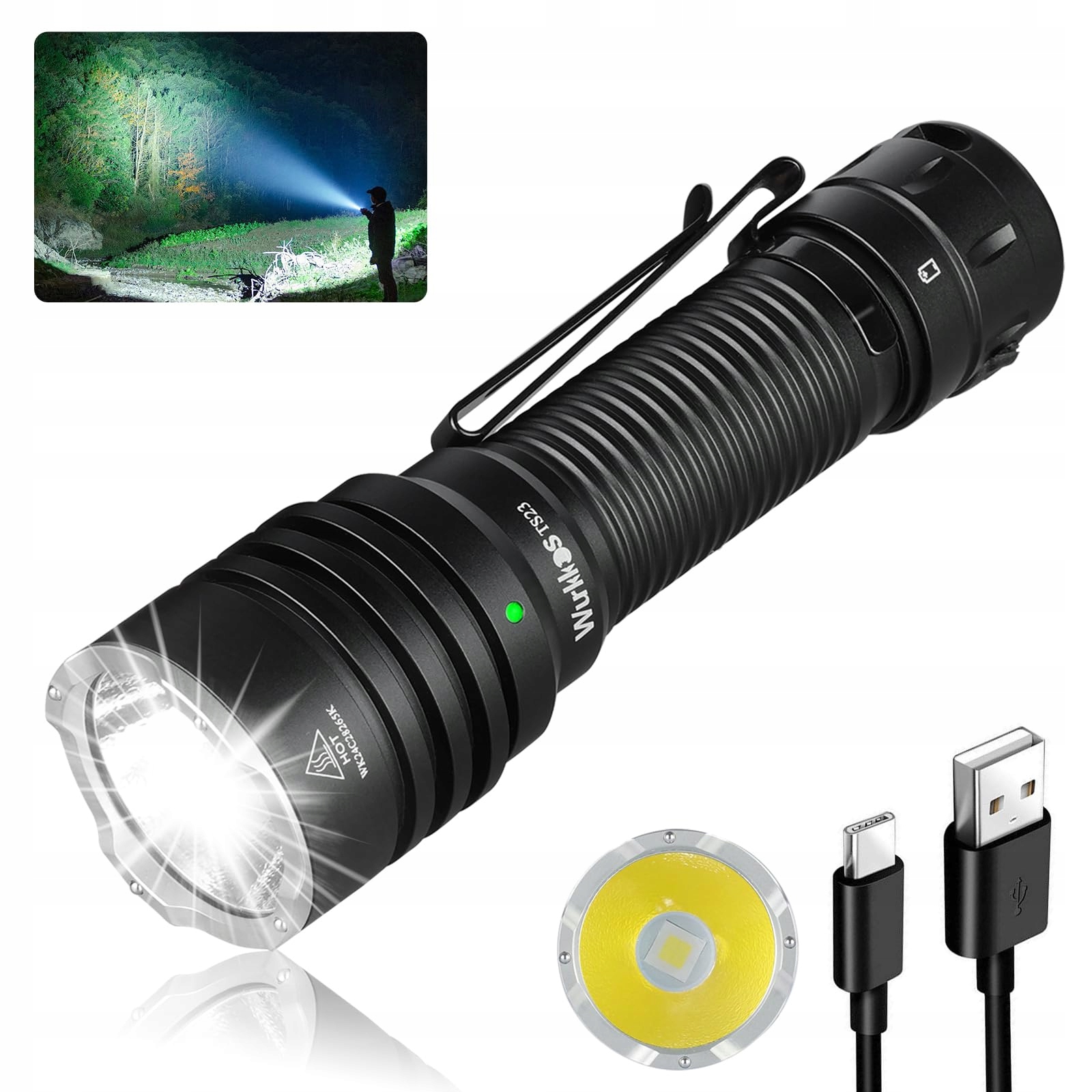 Wurkkos TS23 Latarka Led 5000 Lumen Wodoodporna 9 Trybów Outdoor Camping