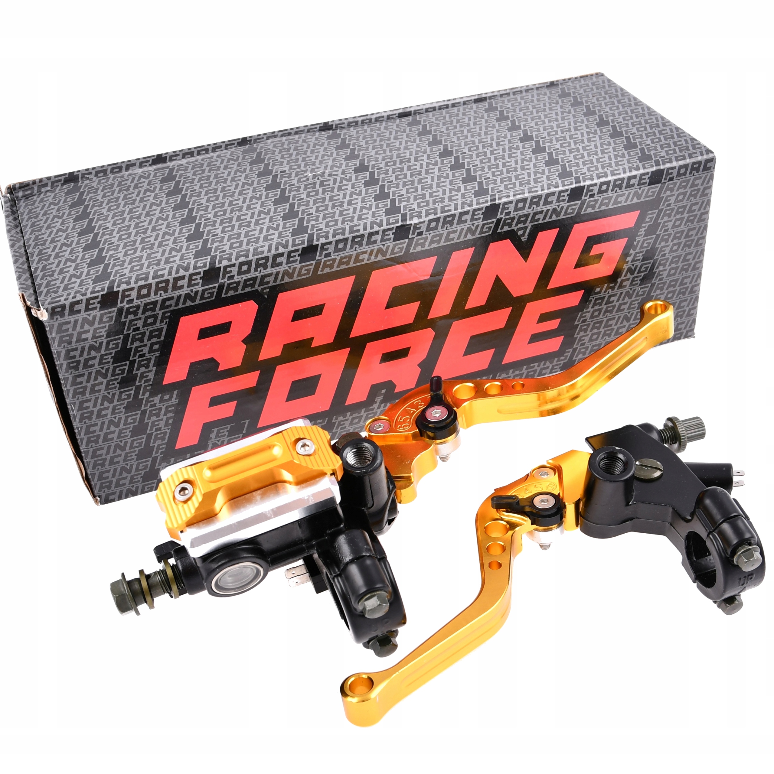 DZWIGNIE KLAMKI HAMULCA I SPRZEGLA ZLOTE KPL