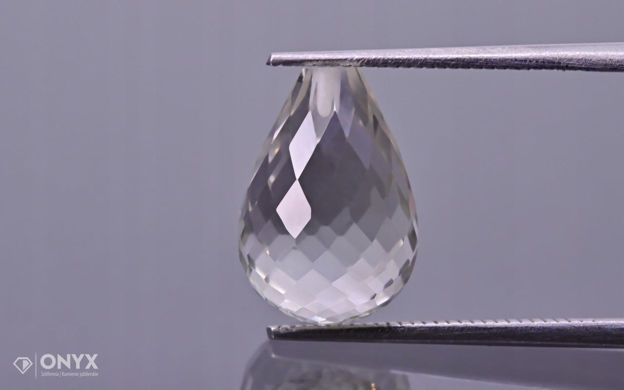 Prasiolit fasetovaný sopel 13x9 mm