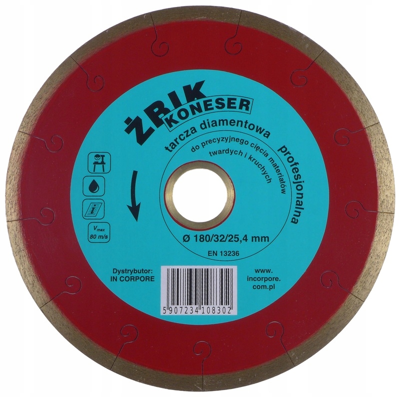 Diamantový Kotouč Pro Slinuté Dlažby Speiku Mramoru Žbik Koneser 180 mm 25.4 mm