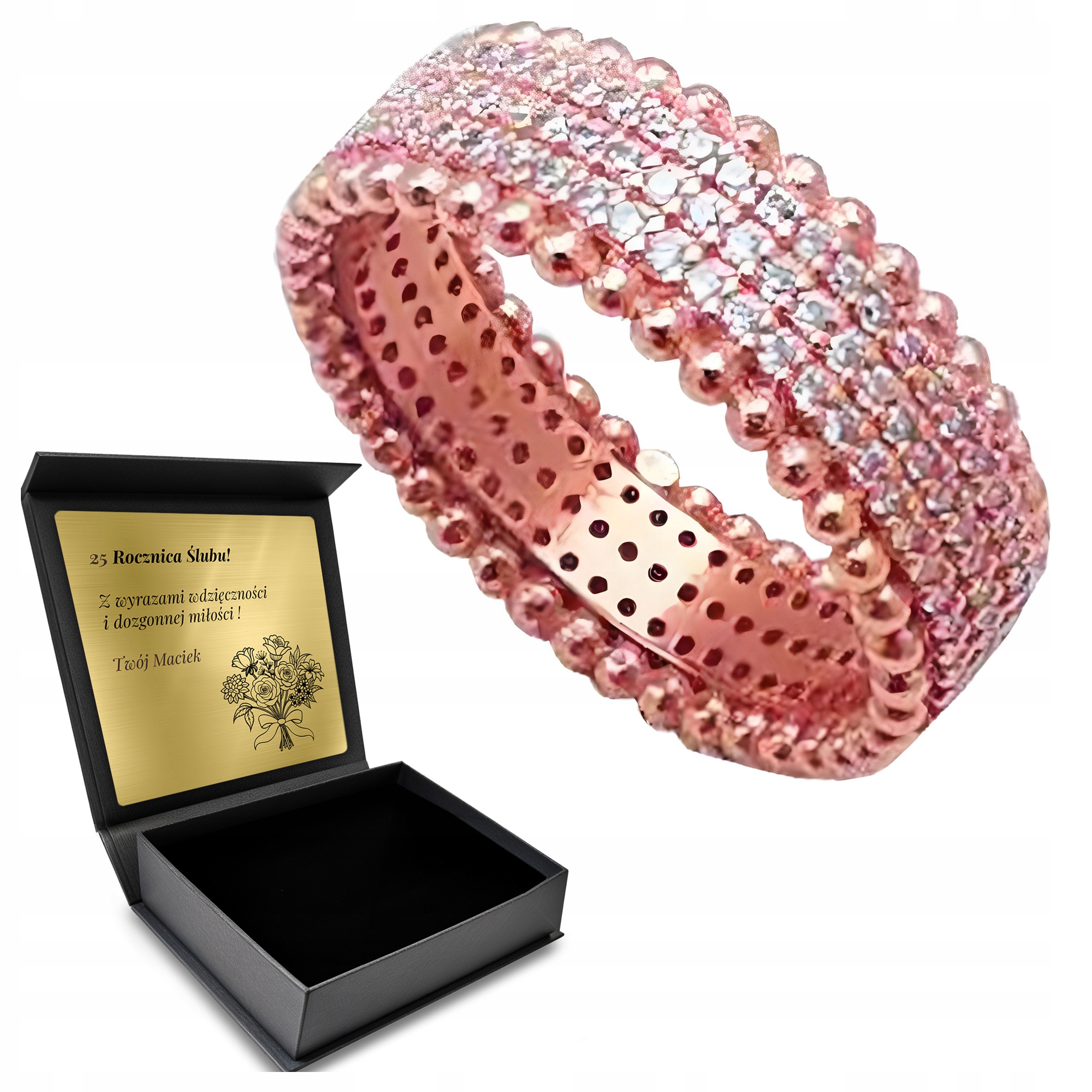 Prstýnek Zlatý prsten Široký šperk pro ženy Stříbro 925 Gravírování