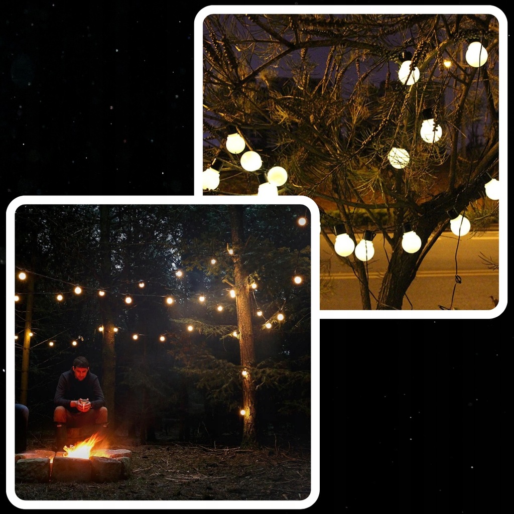 Girlanda Solarna Ogrodowa Lampki Solarne 100x Żarówka LED LAMPY 12 metrów Kąt świecenia 360°