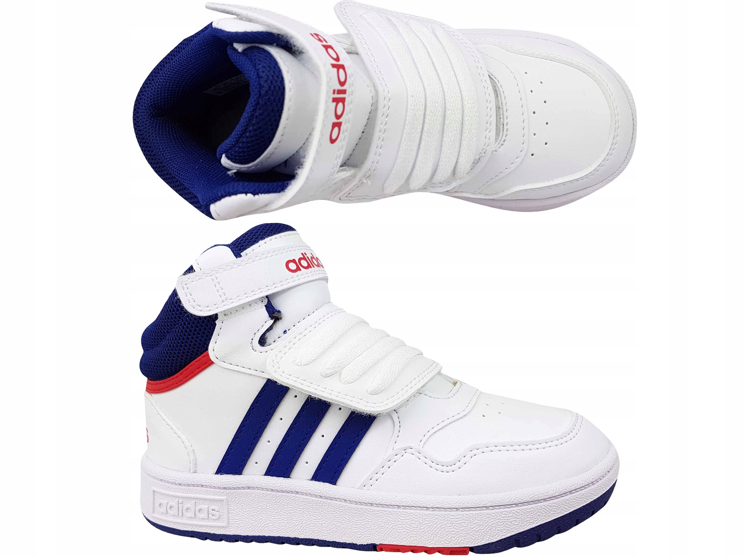 ADIDAS HOOPS MID GZ9650 BUTY DZIECIĘCE RZEPY GUMKA Rozmiar 27