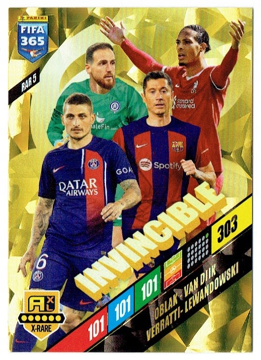 Panini FIFA 365 2024 Karta RARE RAR5 - INVINCIBLE