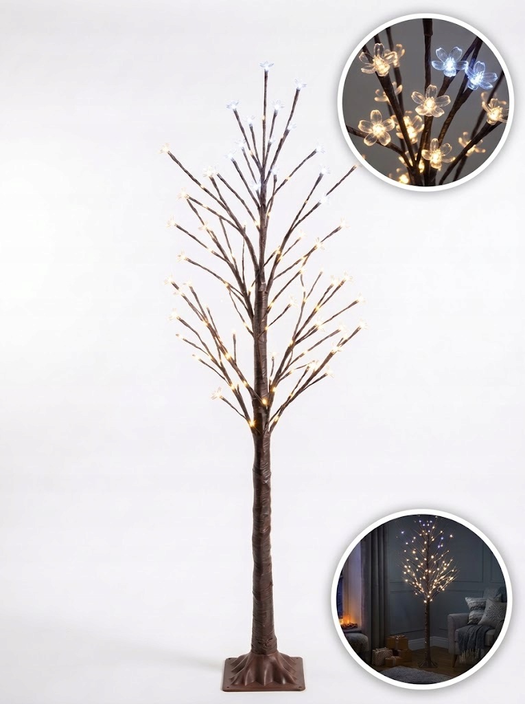 Svítící Led strom Třešňové květy 150 cm Teplá bílá Studený blesk