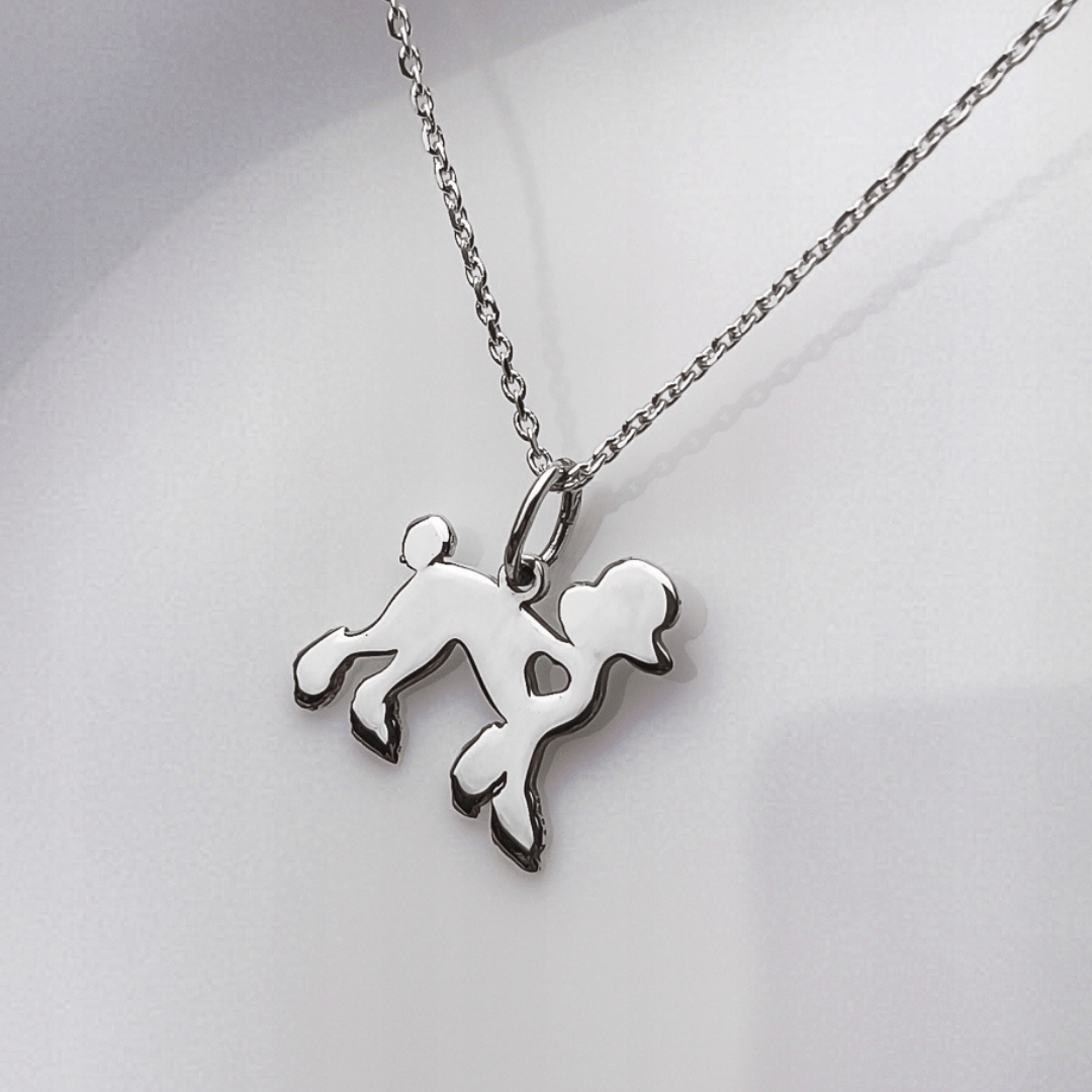 Stříbrný náhrdelník krabička se srdíčkem ryzost 925