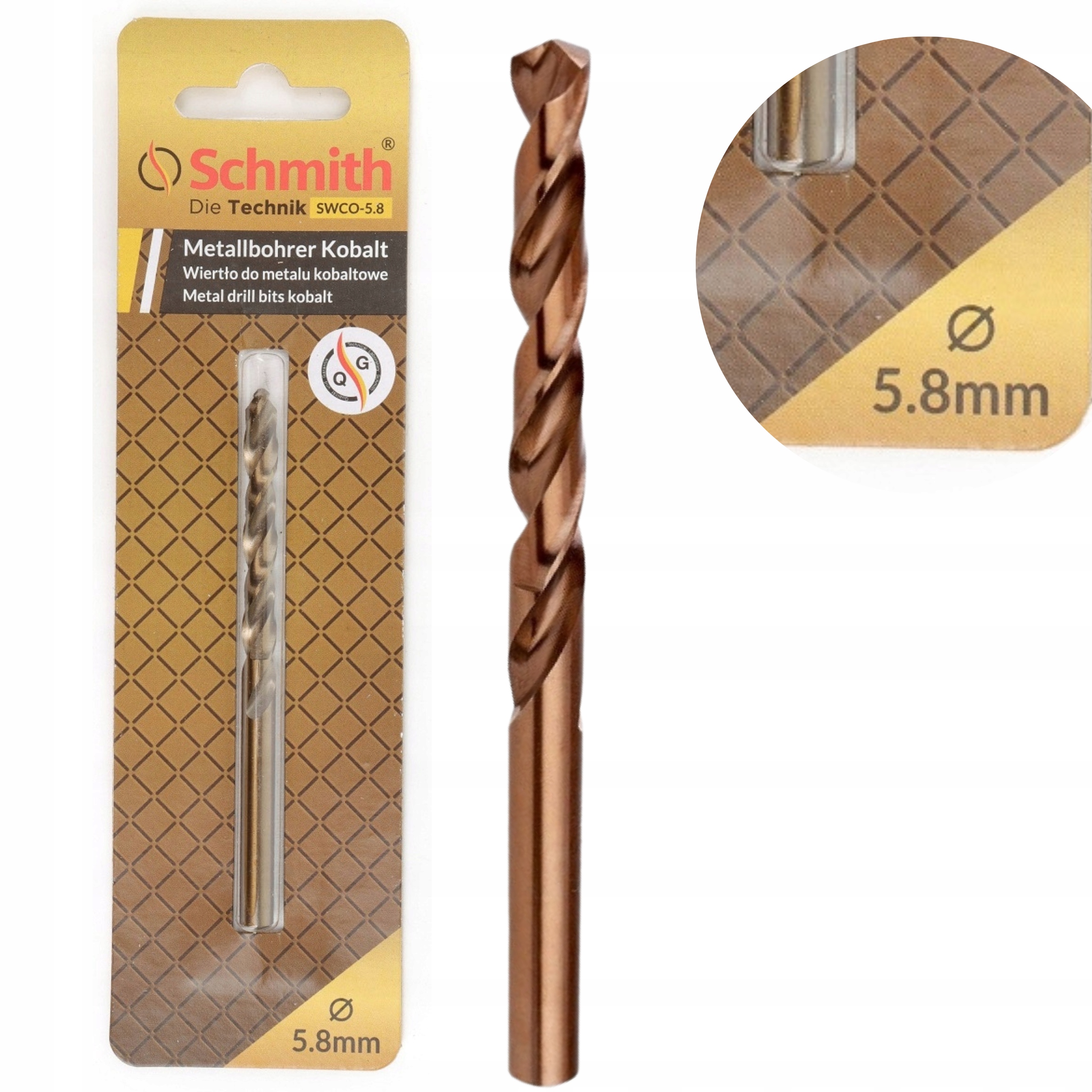 

Wiertło Do Metalu Kobaltowe 5,8mm HSS-Co Schmith