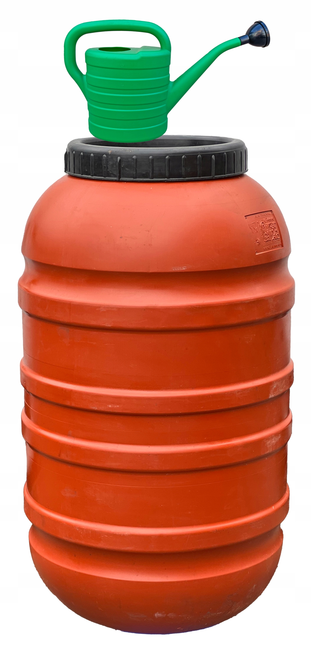 BECZKA PLASTIKOWA TWARDA SPOŻYWCZA 200 220L CEGLANA + KONEWKA GRATIS