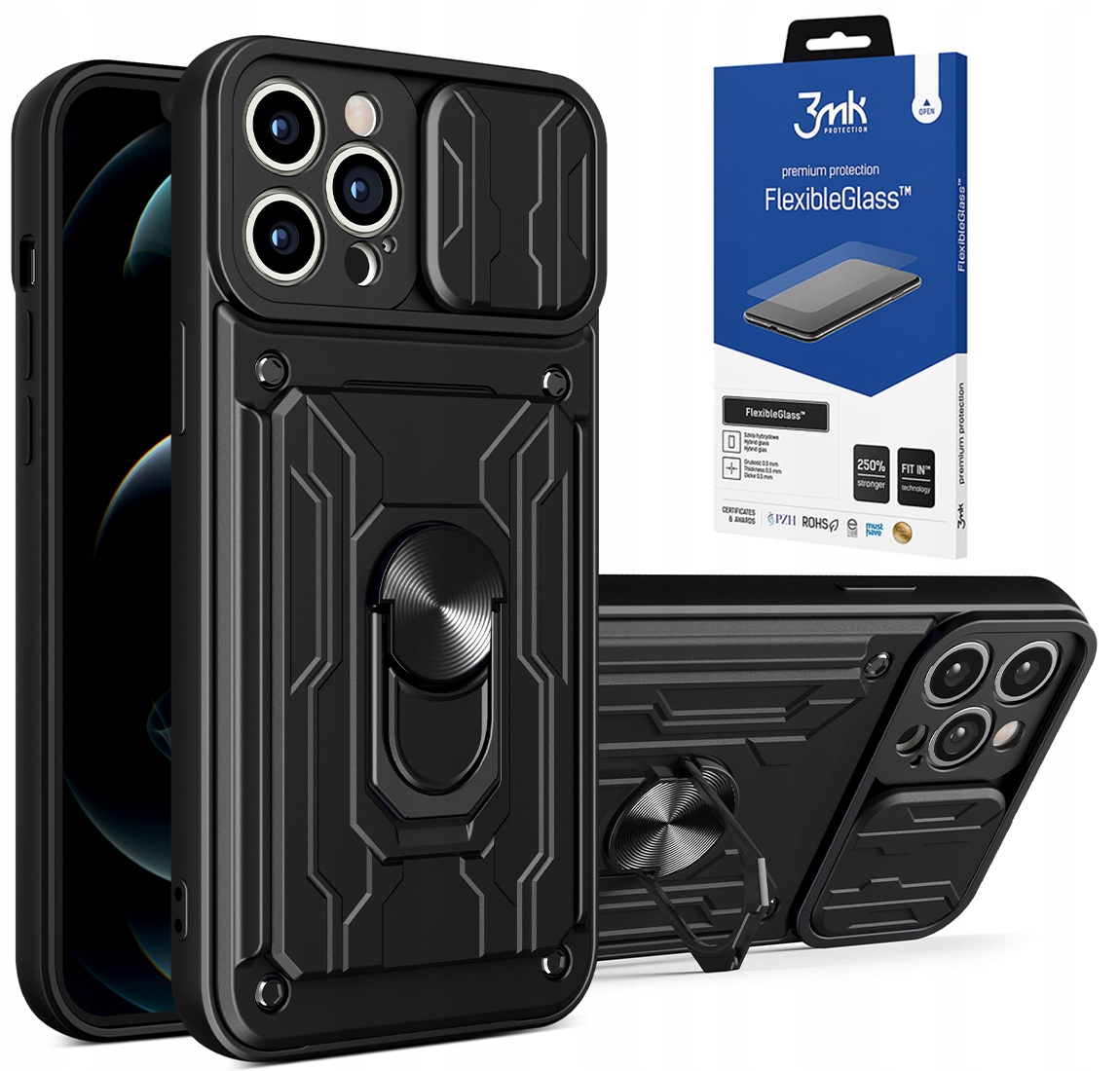 

Pancerne Etui Case do, Iphone 13 Pro Szkło 3MK