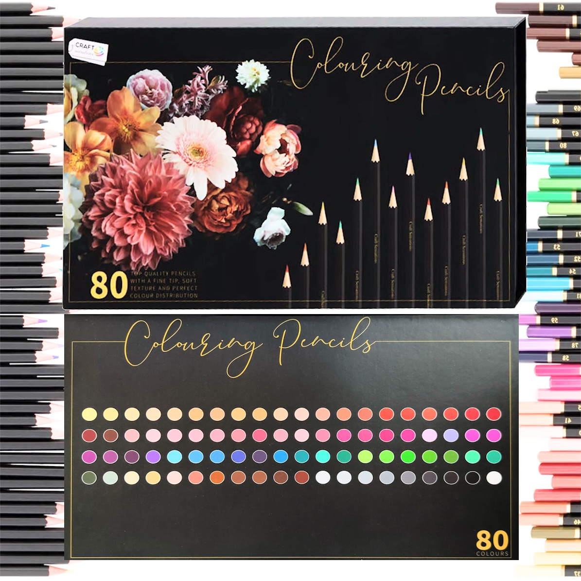 Kresky 80 barev Velký Profesionální Tužkový Set V Pouzdru Na Magnet