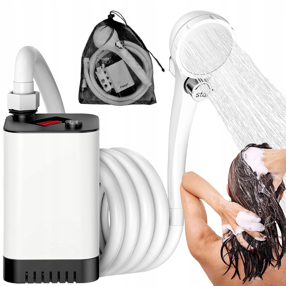 Prysznic Przenośny Z Pompa 5200mAh Usb Do Mycia Psa Samochodu I Plazy